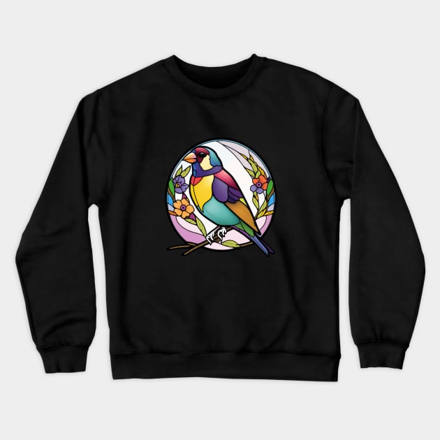 Bird Animal Portrait Stained Glass Wildlife Outdoors Adventure Crewneck Sweatshirt by Cubebox